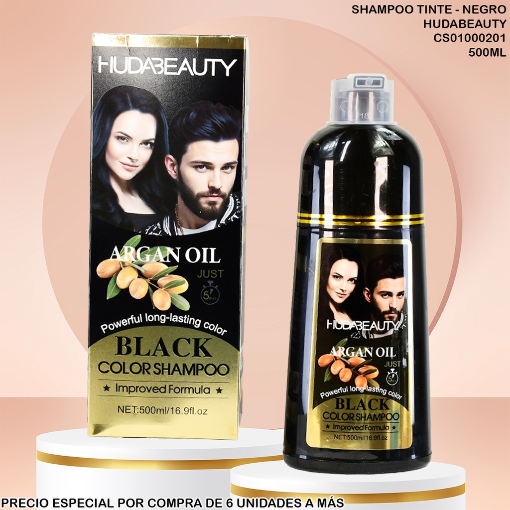 SHAMPOO TINTE HUDABEAUTY/EVER ROSE ARGAN OIL  500ML NEGRO H26087