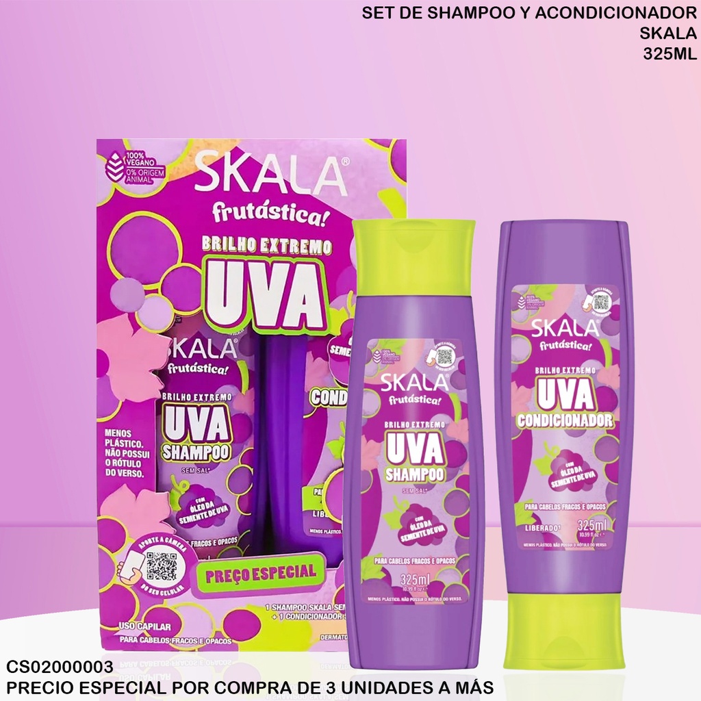 SET SKALA FRUTASTICA UVA 325ML