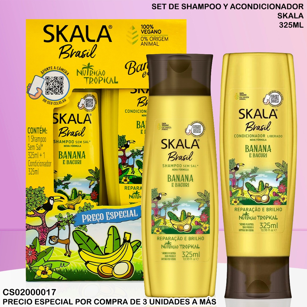 SET SKALA BRASIL BANANA E BACURI 325ML