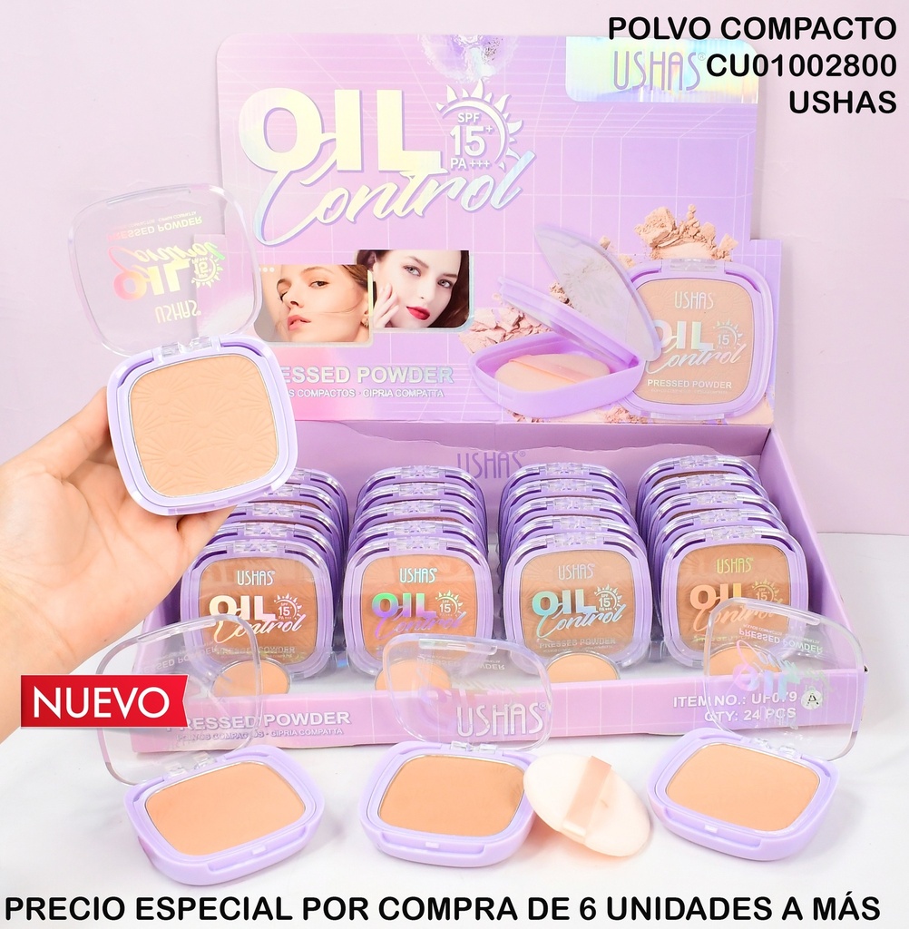 POLVO COMPACTO OIL CONTROL USHAS UF079A