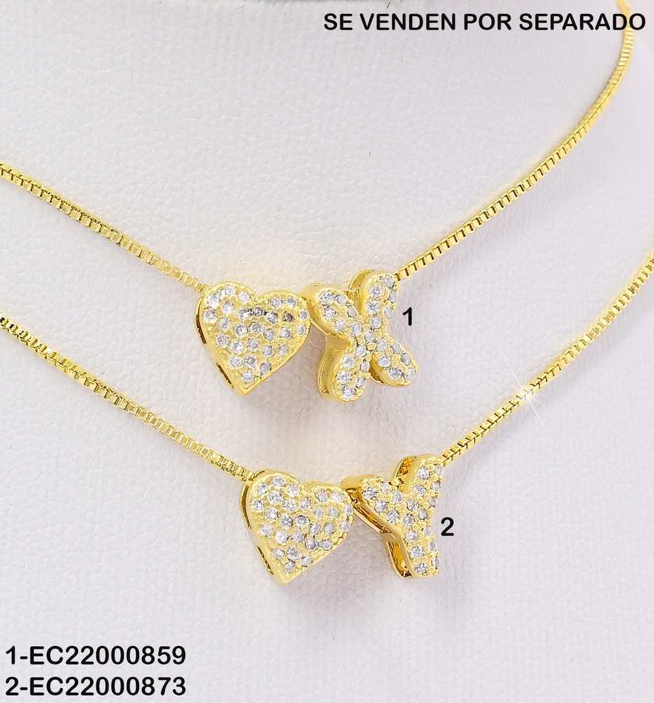 CADENA DOR INICIAL "Y" CORAZON ZIRC. CE303-294