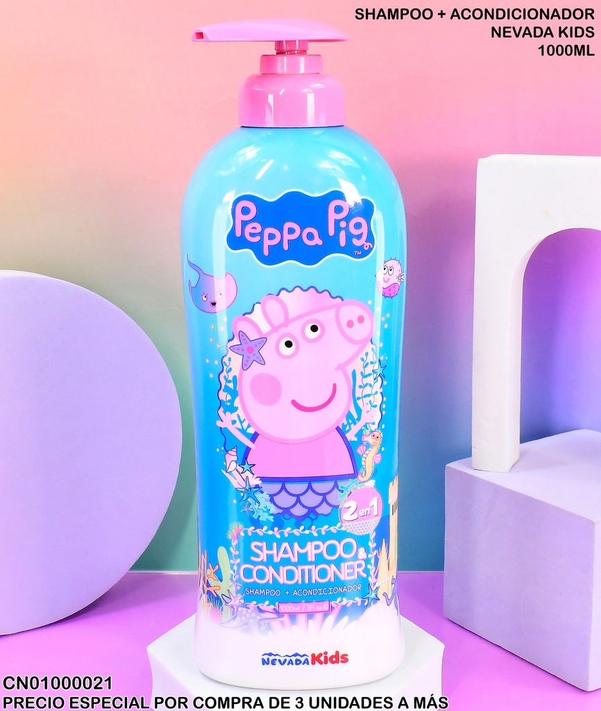 SHAMPOO/ACOND. 2EN1 NEVADA KIDS PEPPA PIG 1000ML HB03962