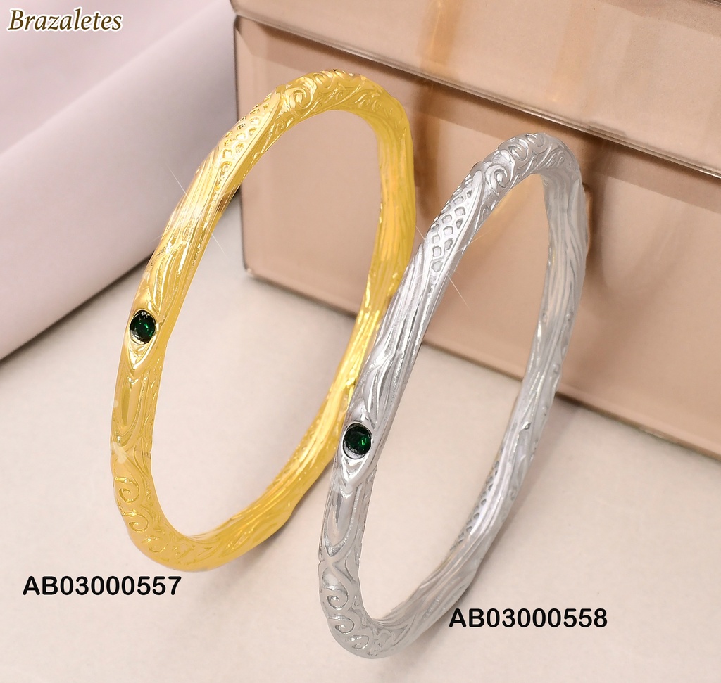 BRAZALETE PLAT. GRABADOS KB203779-SP