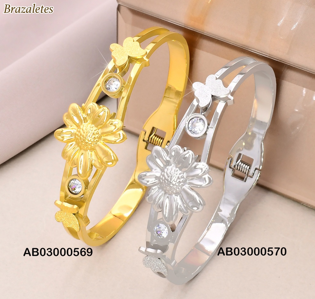 BRAZALETE PLAT.MARGARITA CENTRO/ZIRC.RD KB204422-SXSJ
