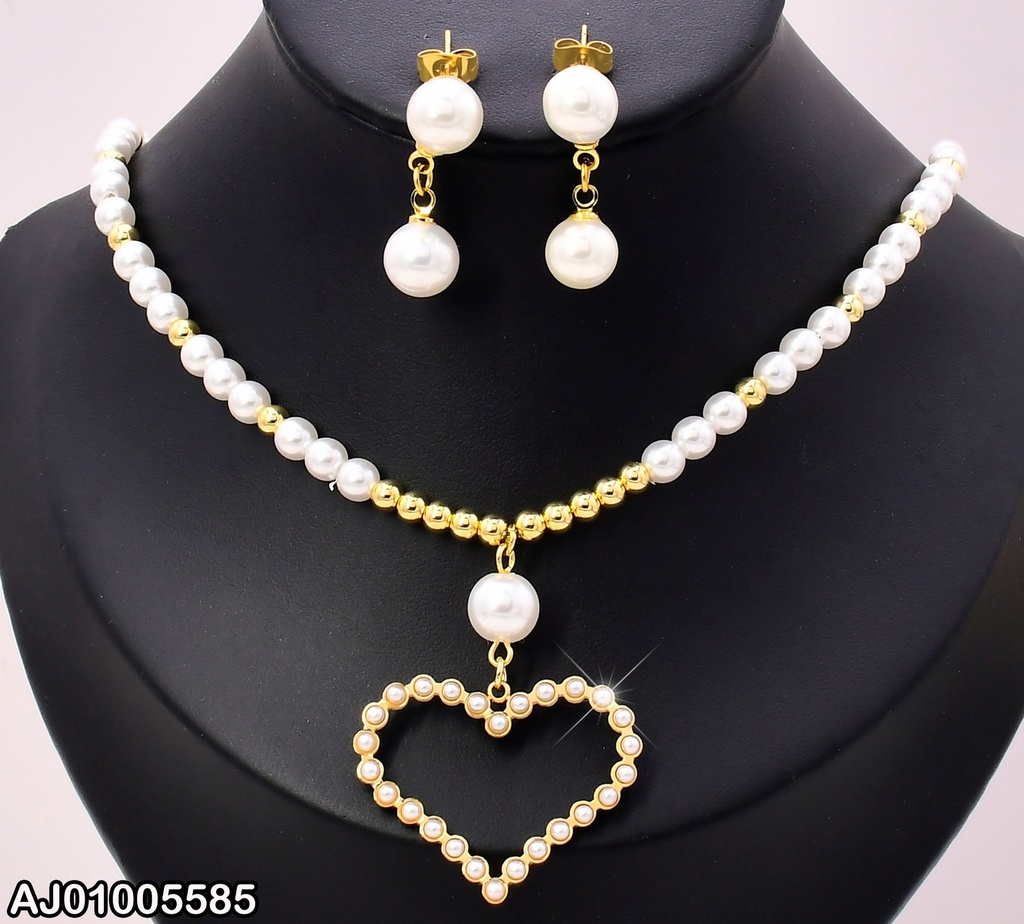 SET PERLAS CAD.C/PELOTITAS DOR-PERLAS.DIJE ♡KS200627-KFC