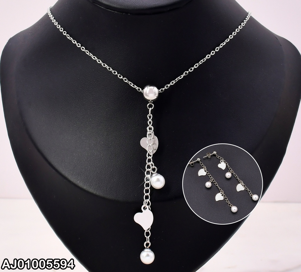 SET PLAT.VERTICAL PERLAS-PLACA CORAZON KS192045-HR