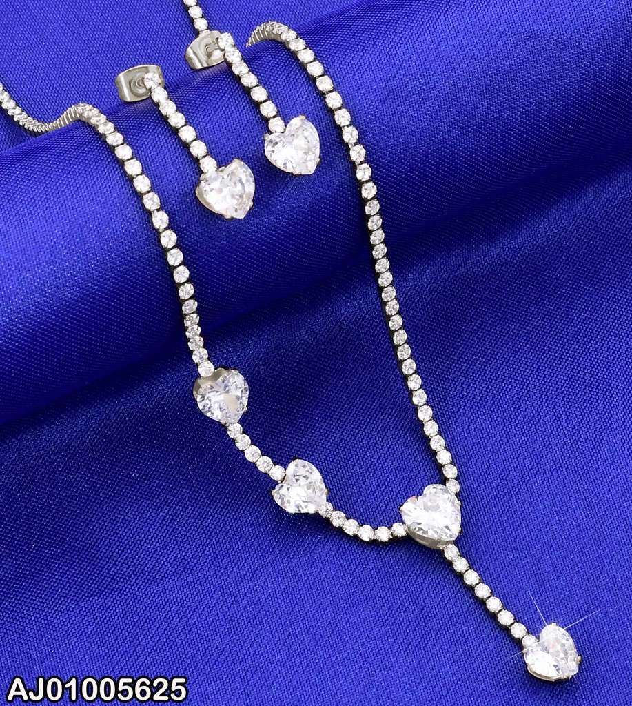 SET PLAT. ZIRCONIAS C/CORAZONES ZIRC.. KS225708-AF