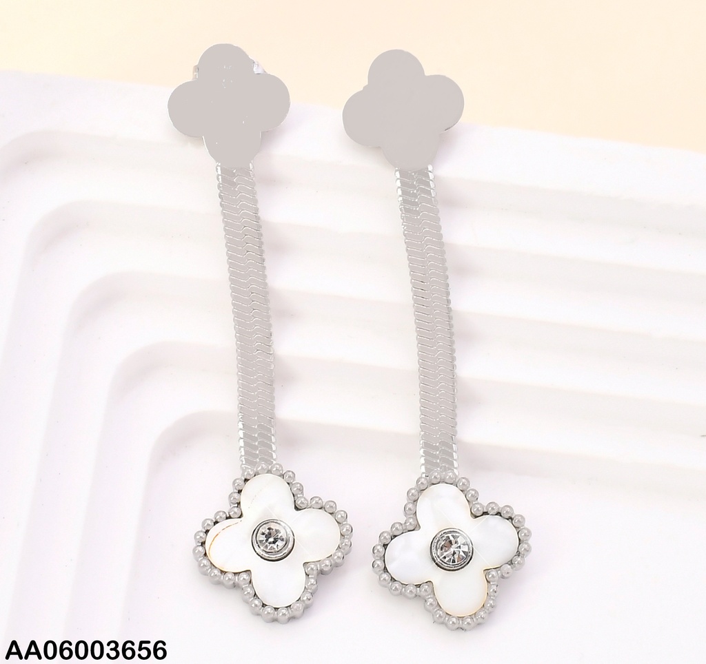 ARETES VAN CLEEF (2) PLAT/BLANCO C/ZIRC. KE110944-AF