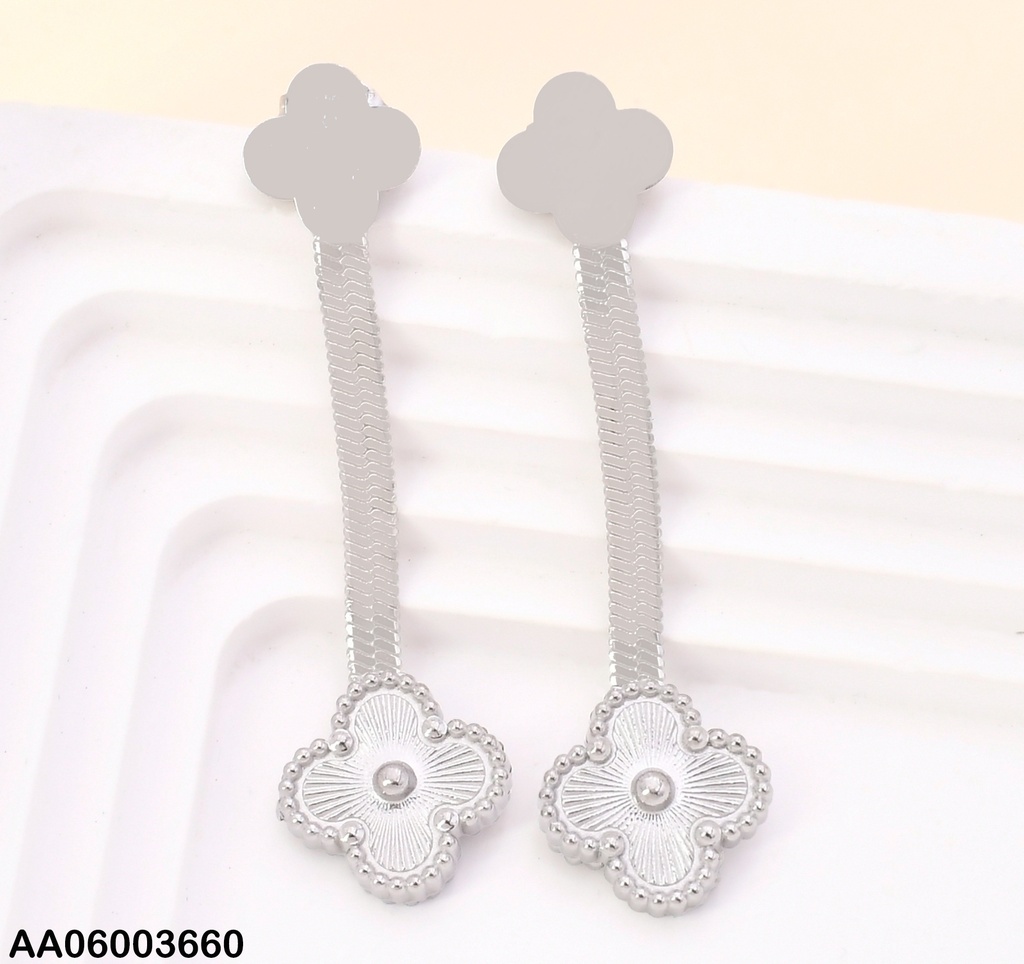 ARETES VAN CLEEF (2) PLAT C/ZIRC. KE110946-AF