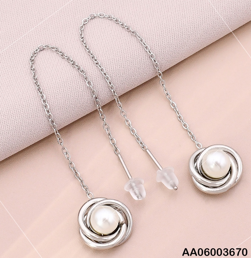 ARETES PLAT.VIOLADORAS COLGANTE BASE RDC/PERLITA KE102105-HR