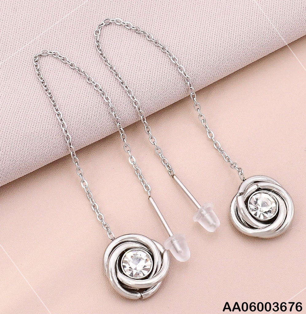 ARETES PLAT. VIOLADORAS COLGANTE ZIRC.BASE RD KE102112-HR
