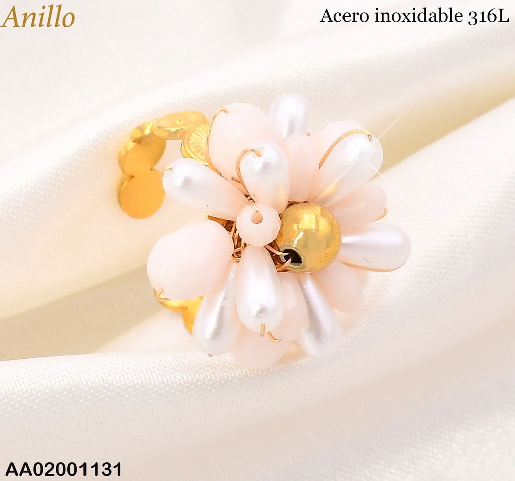 ANILLO AJUSTABLE CRISTALES ROSAS RA558-45