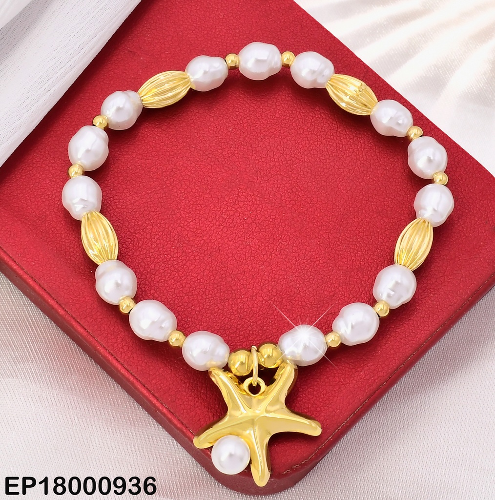PULSERA PERLAS CULTIV. CILINDROS DIJE ESTRELLA BA2238-45