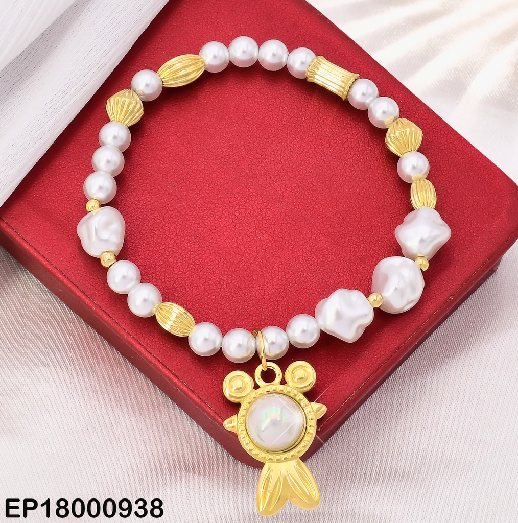 PULSERA PERLAS CULTIV. PEZ C/MEDIA PERLA BA2240-45
