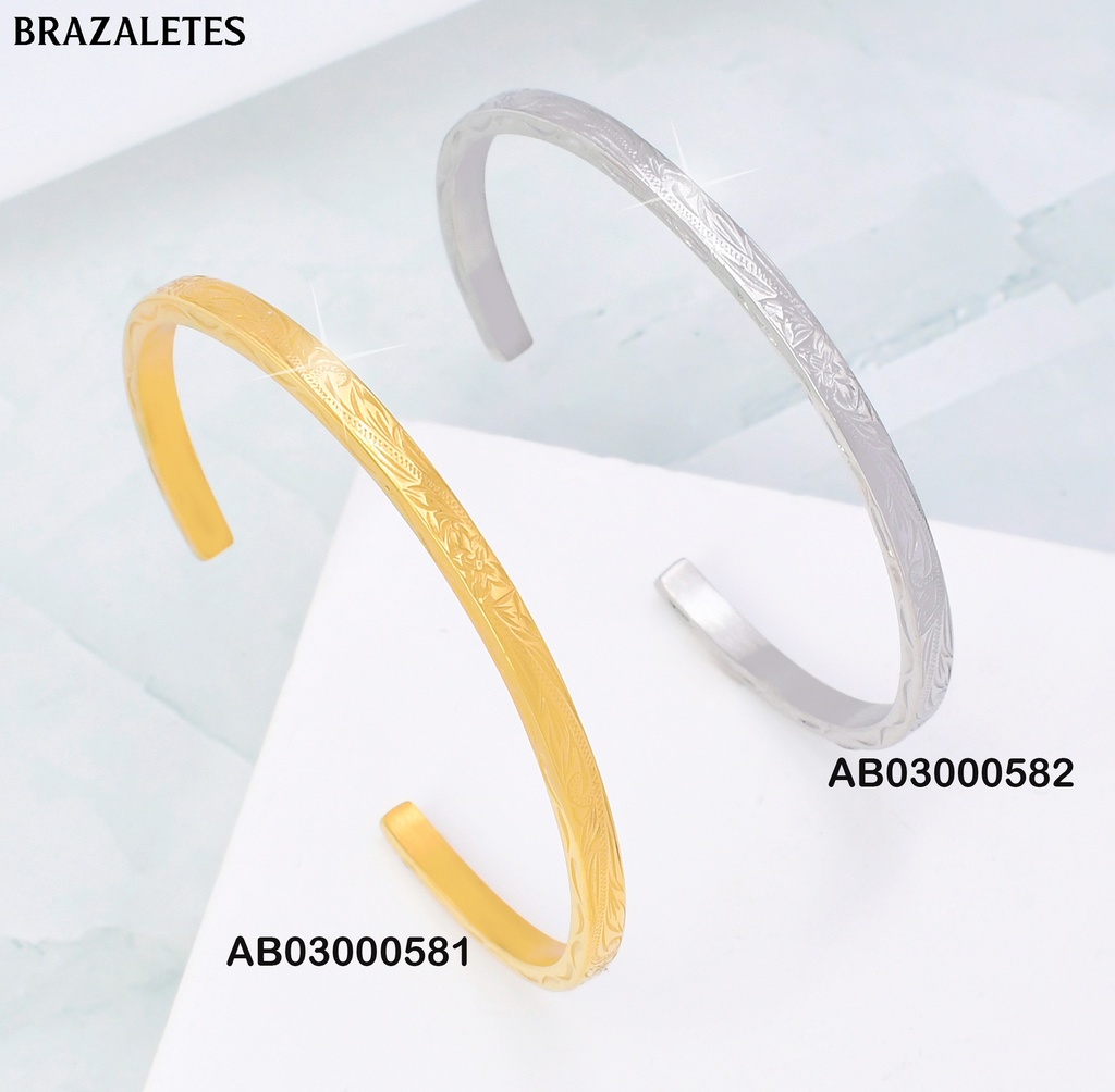 BRAZALETE AJUST.GRAB.FLORES HOJITAS KB205286-TOM