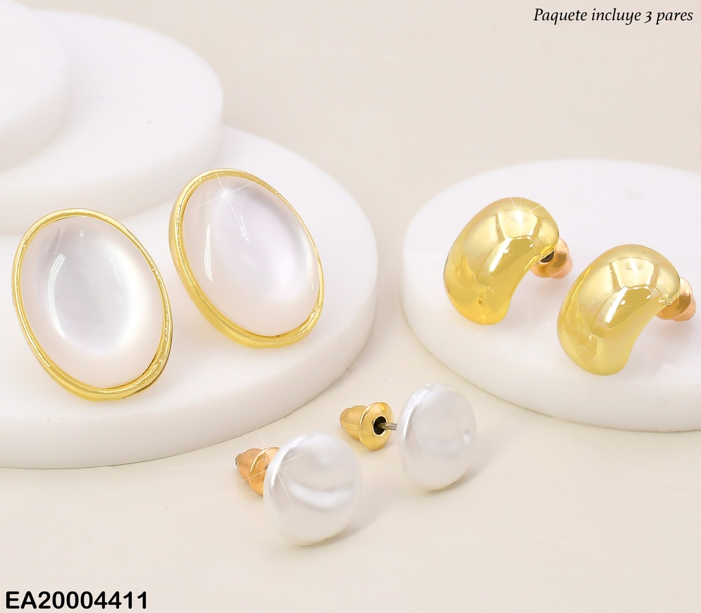 PAQ.3 PARES ARETES GALVANOPLASTIA ⚪/RECT.VERT./OV BLANCO SE980-301