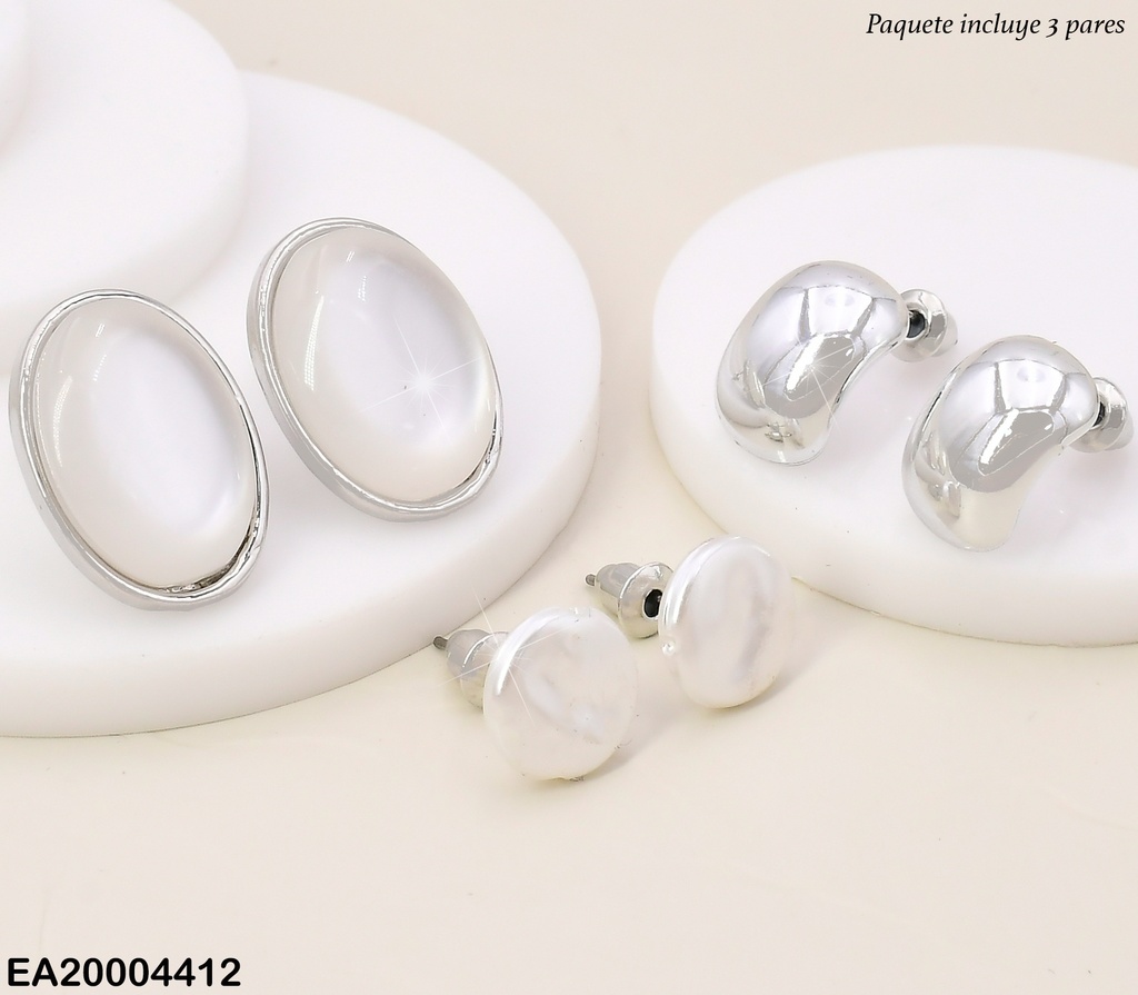PAQ.3 PARES ARETES PLAT.GALVANOPLASTIA ⚪/RECT.VERT./OV BLANCO SE981-301