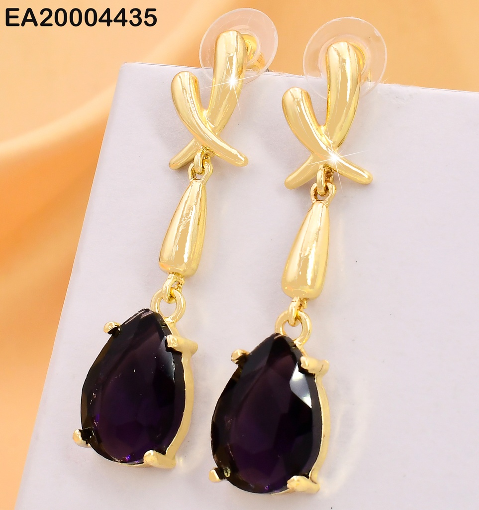 ARETES DOR X / GOTA ZIRC. MORADA EE3958-317