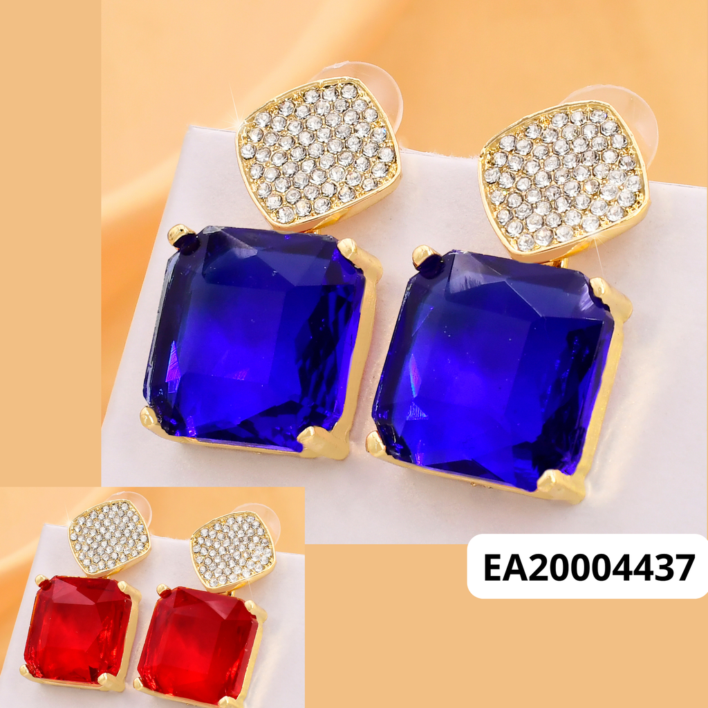 ARETES DOR CUADRO ZIRC/ZIRC AZUL EE3966-317