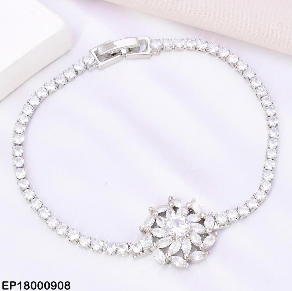 PULSERA PLAT.ZIRC.PQ CENTRO FLOR RD ZIRC.COL.BE527-319