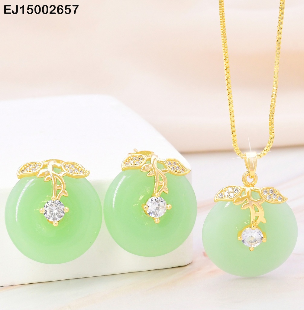 SET RD VERDE C/RAMITAS ZIRCONIA SE1039-324