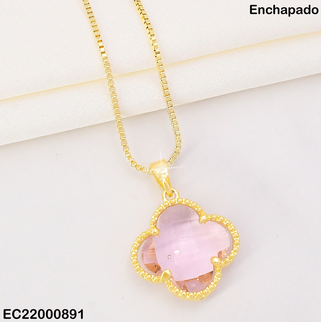 CADENA DOR VAN CLEEF PIEDRA ROSA N4473-874