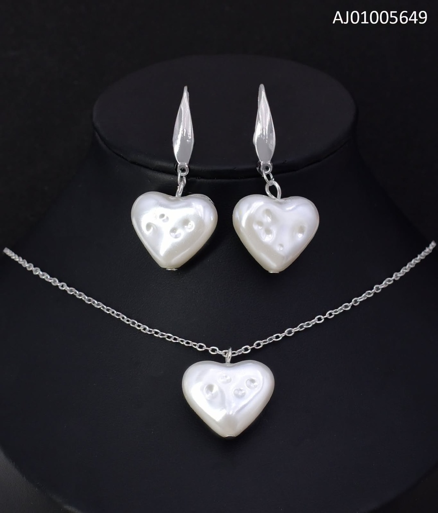 JUEGO CORAZON PERLA PLAT KS221880-TLA