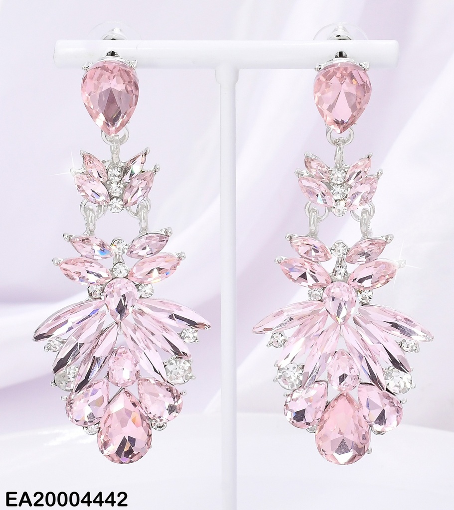 ARETES COLGANTES OV PINK SWAROVSKI PLAT EE3907-98
