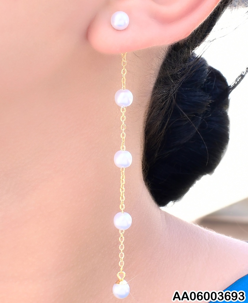 ARETES 5 PERLAS VERTICAL DOR KE102073-HR