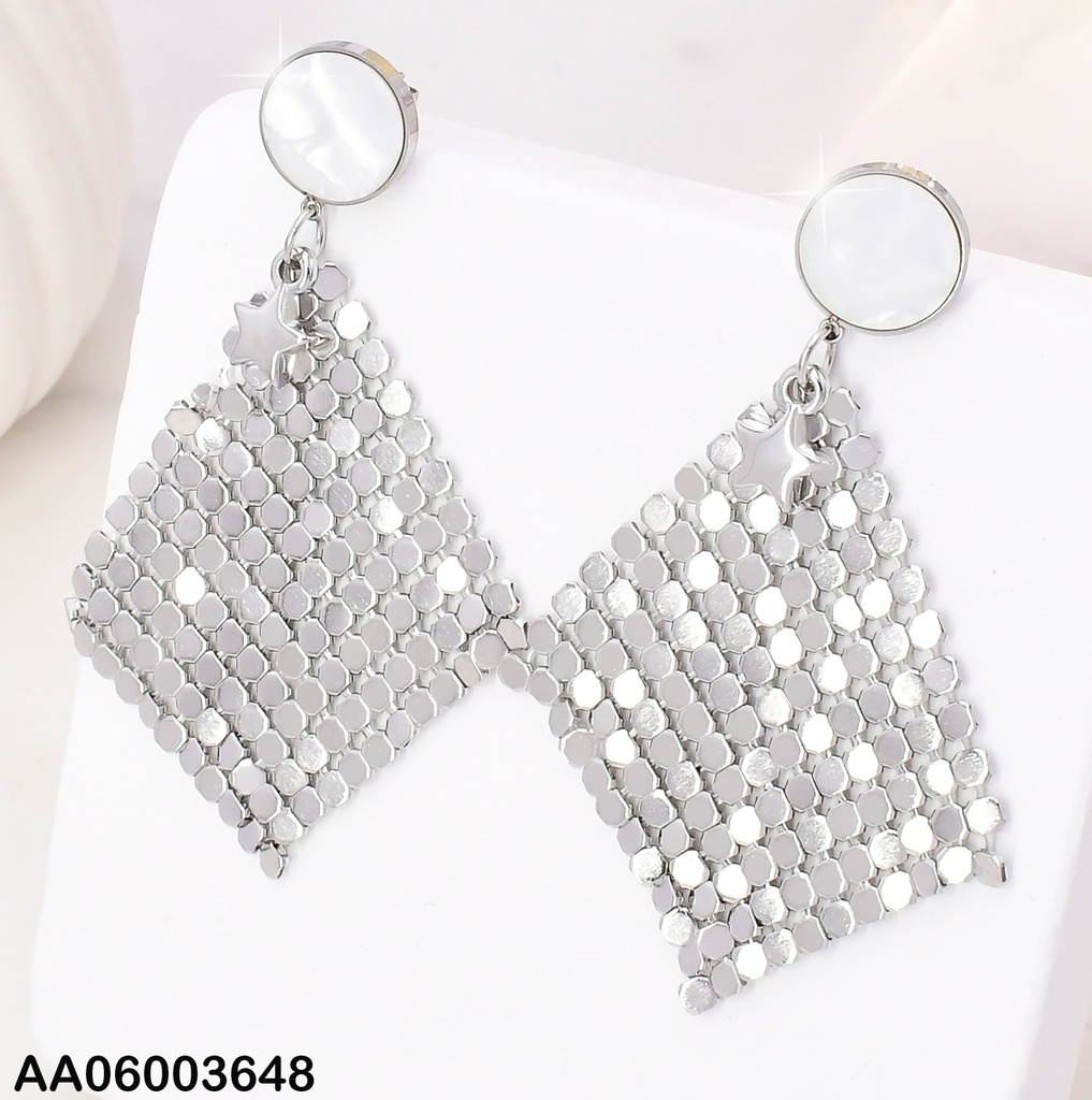 ARETES ROMBO MAYA PLATEADO EA1216-45
