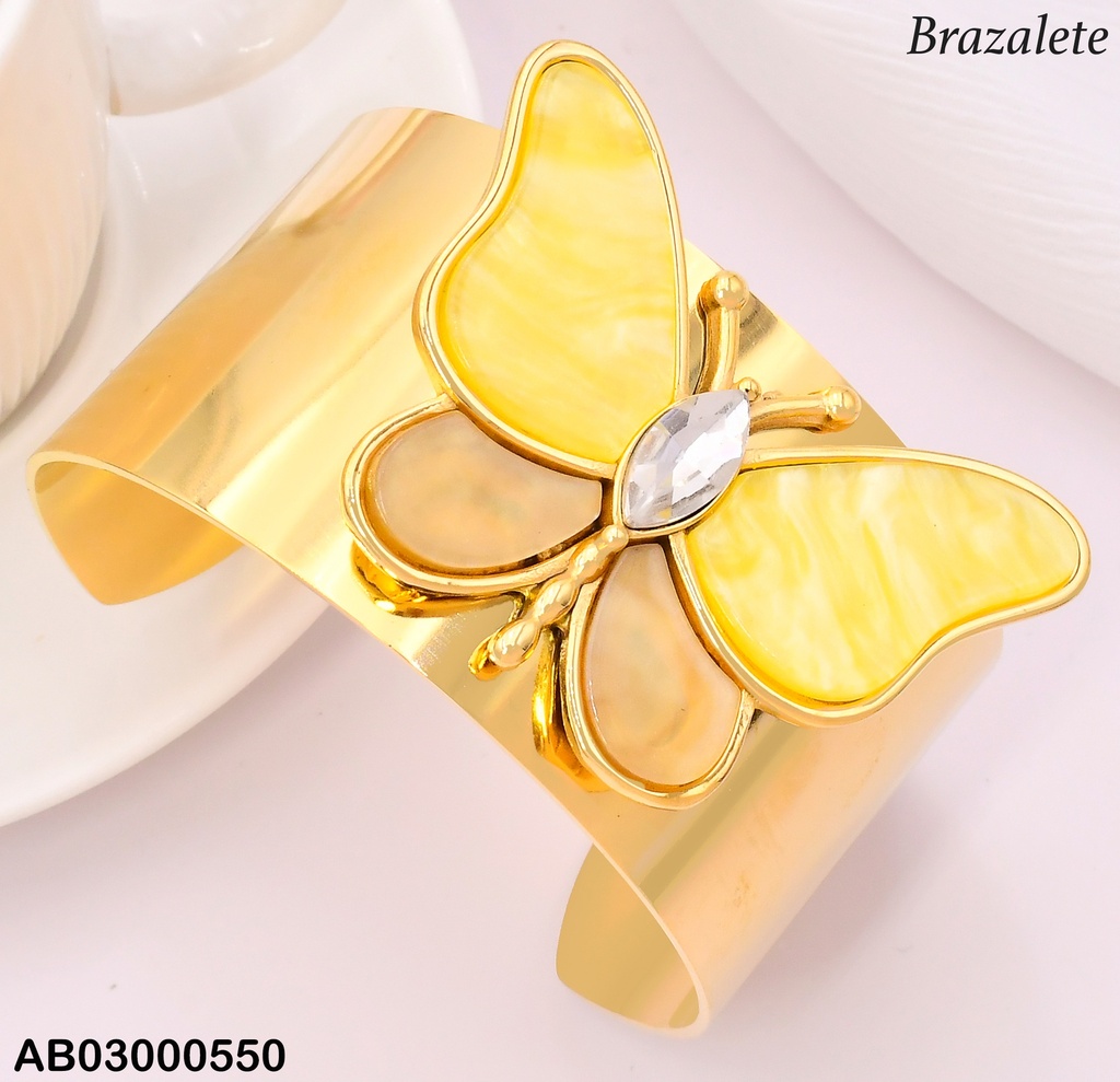 BRAZALETE DOR MARIPOSA AMARILLA BA2249-45