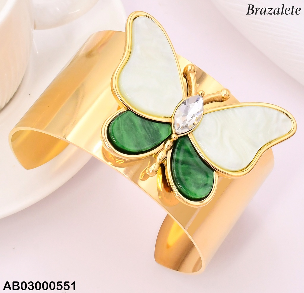 BRAZALETE DOR MARIPOSA VERDE BA2250-45