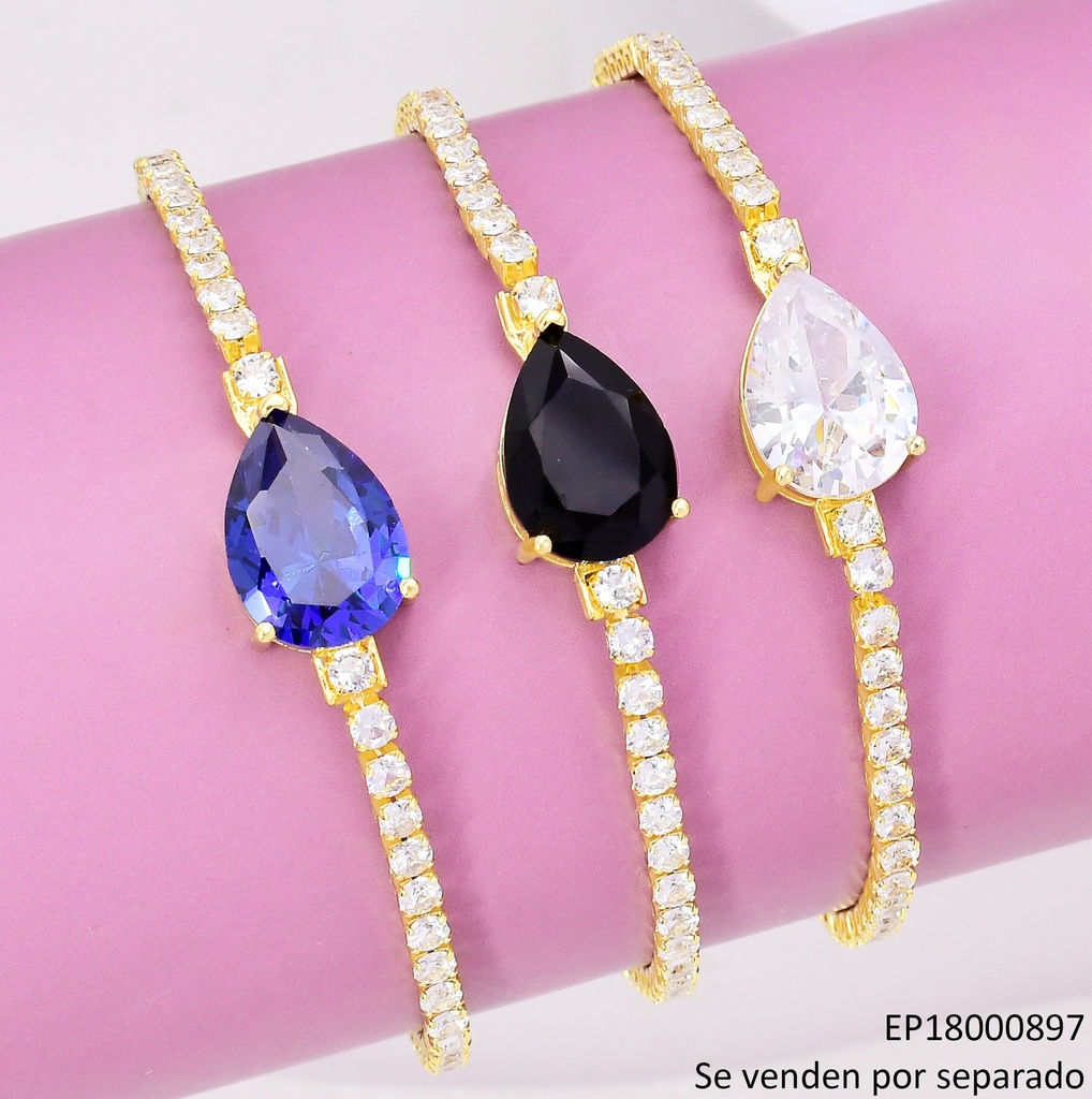 PULSERA TENNIS DOR ZIRC.CENTRO GOTA BE516-319