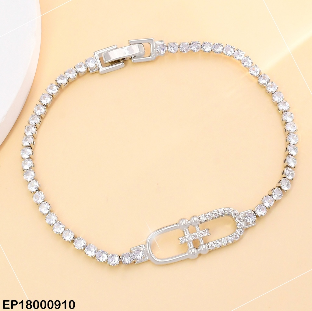 PULSERA PLAT.ZIRCONIAS CENTRO RECTAN.C/DIV.BE529-319