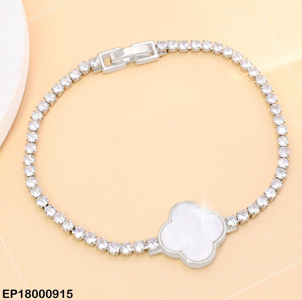 PULSERA PLAT.VAN CLEEF ZIRC.CENTRO NEGRO/BLANCO BE535-319