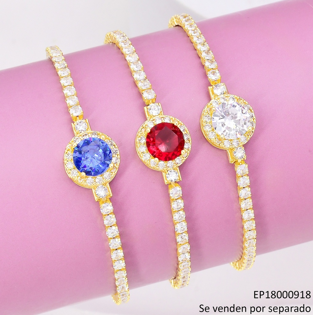 PULSERA TENNIS ZIRCONIAS CENTRO RD.COL.SURT.BE538-319