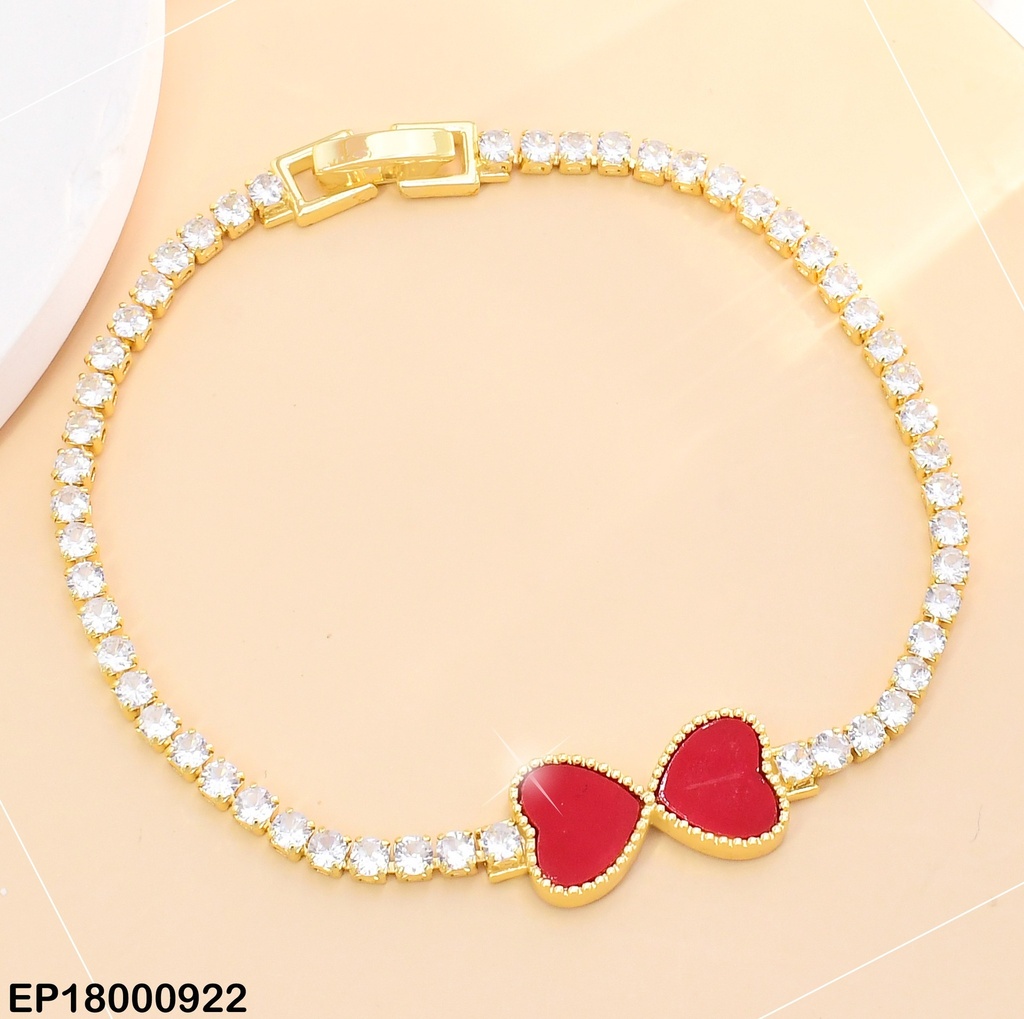 PULSERA DOR ZIRC. LAZO ROJO CENTRO BE542-319
