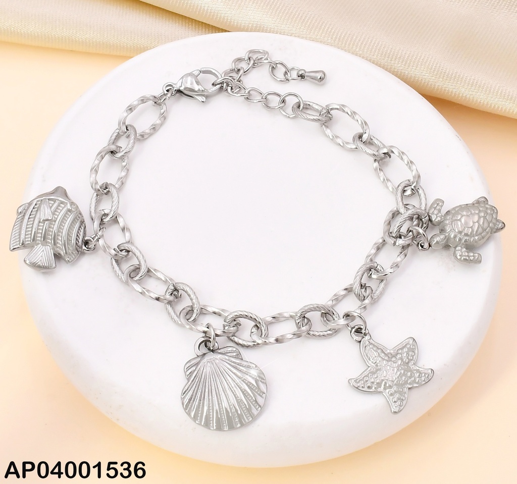 PULSERA PLAT PEZ/OSTRA/ESTRELLA/TORTUGA   KB204427-SXSJ