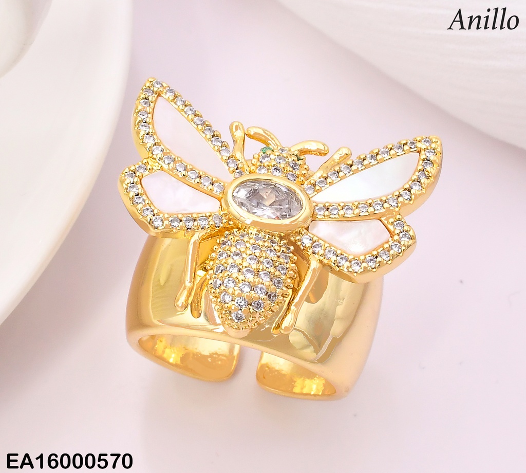 ANILLO AJUSTABLE ABEJA NACAR CENTRO RE196-268