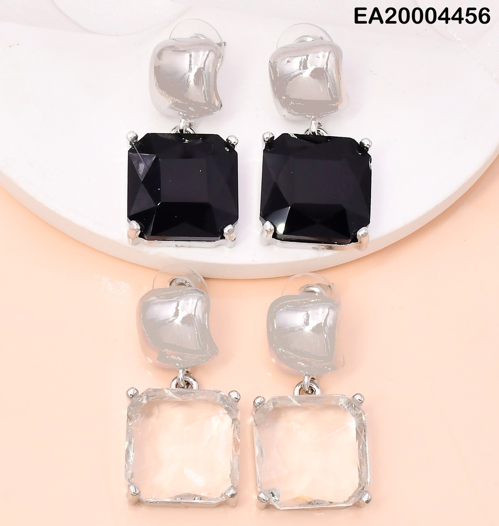 ARETES GALVANOPLASTIA CUADRO PLAT/COLGANTE⬛-⬜ EE3953-317