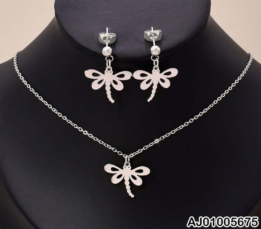 SET PLATEADO PELOTITA/LIBELULA KS190493-Z