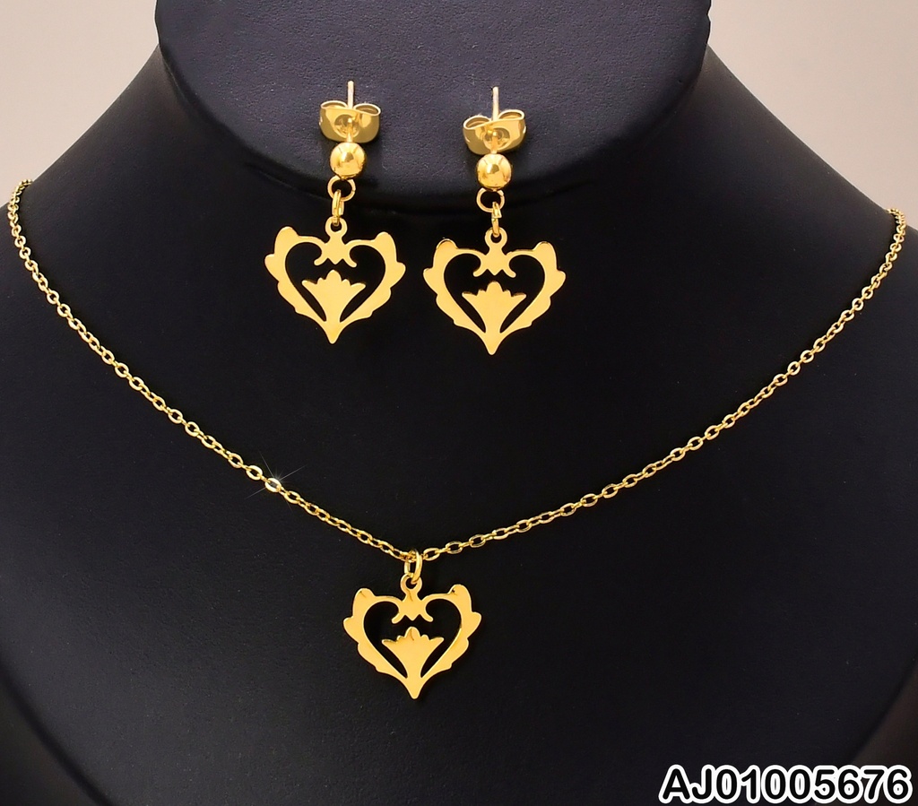 SET DORADO CROQUI CORAZON/FLOR CENTRO KS190492-Z