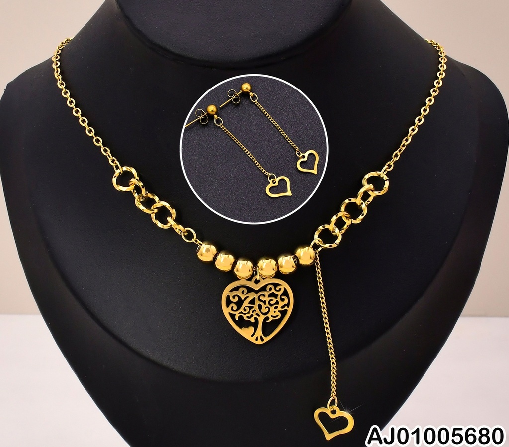 SET DOR PELOTITAS/CROQUI CORAZON/ARBOL CENTRO KS188661-DL