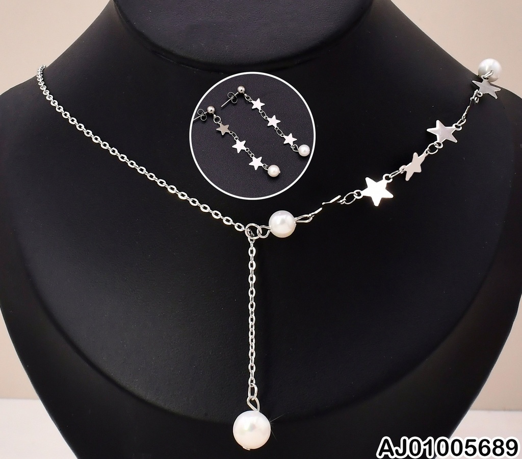 SET PLAT/ESTRELLAS/PELOTITAS DOR/PERLAS KS188665-DL