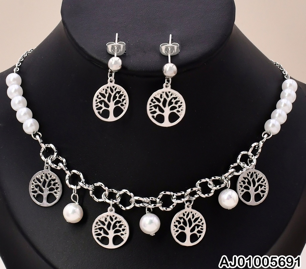 SET PLAT CIRCULO/ARBOL CENTRO/PERLAS KS193880-DL