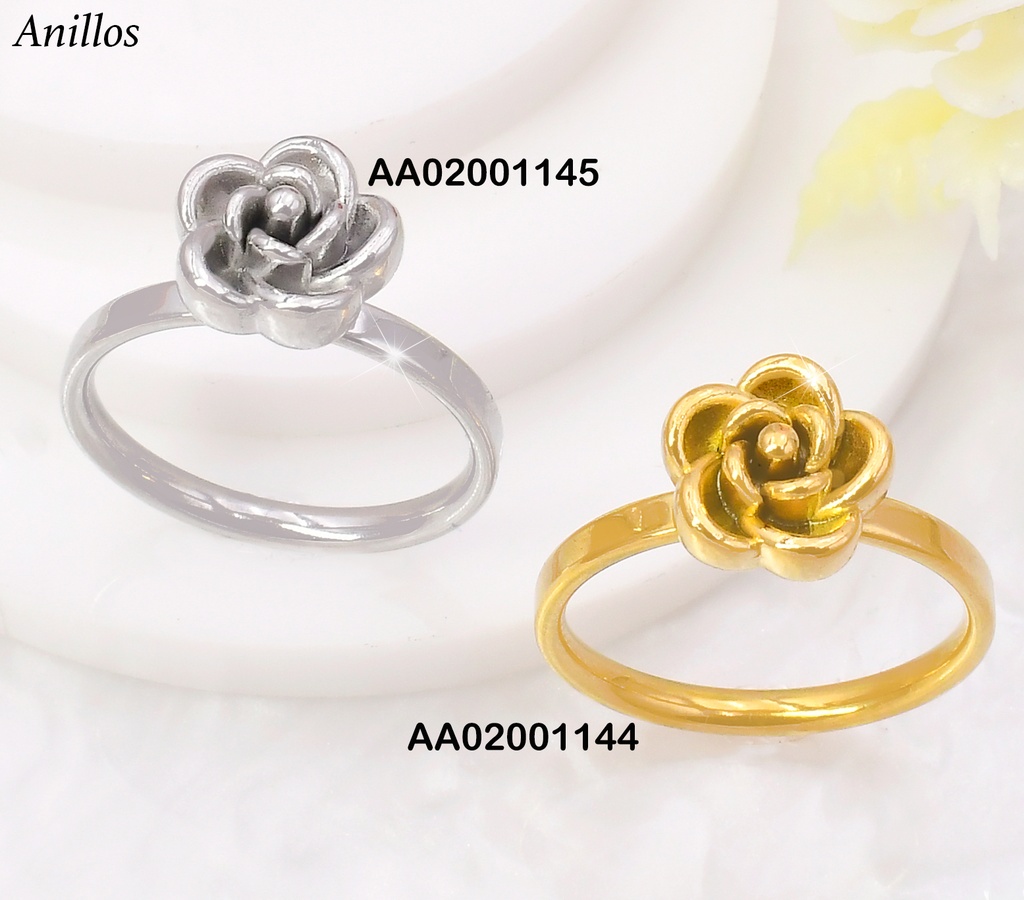 ANILLO PLATEADO ROSA KR113188- SP
