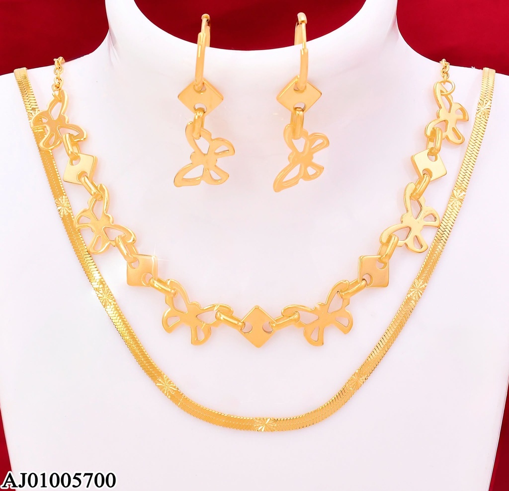 SET DOR MARIPOSAS/ CADENA DOBLE KS199218-Z