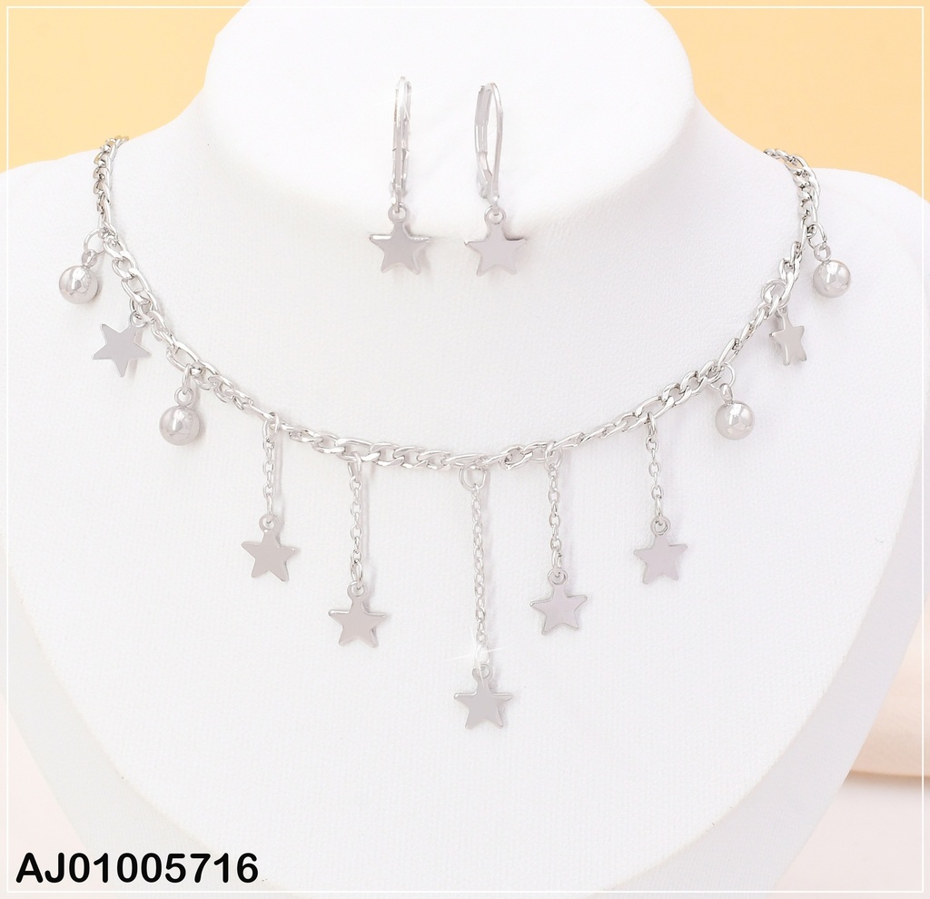 SET PLACA PLAT. ESTRELLAS CAD.C/PELOTITAS-ESTRELLAS KS-192714