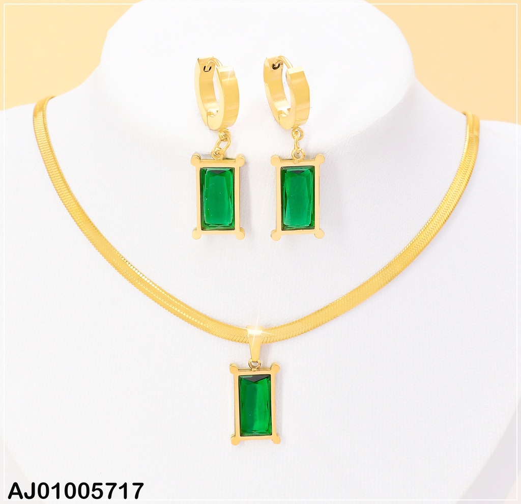 SET RECTANGULO VERDE VERTICAL ARETES HUGGIES KS228580