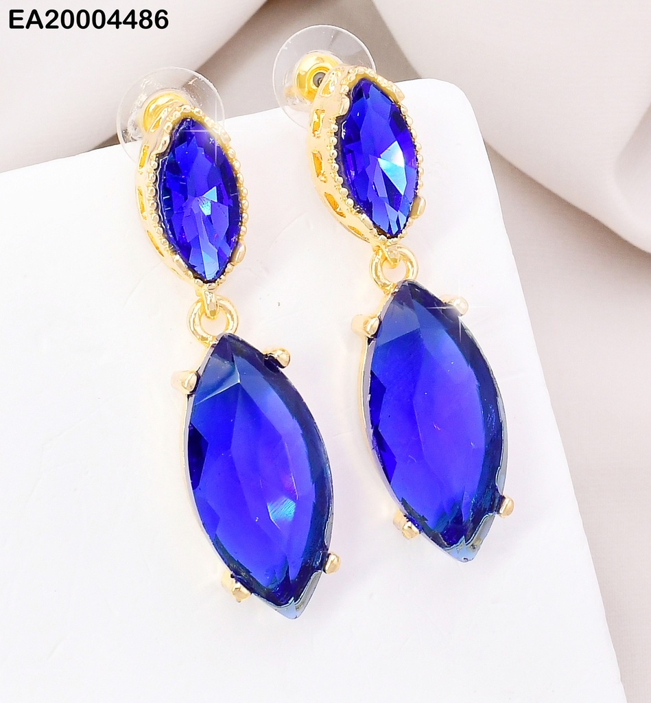 ARETES GALVANOPLASTIA (2) PIEDRAS OV.AZUL EE3984-317